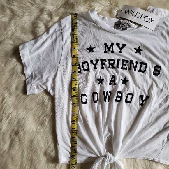 Wildfox My Boyfriends a Cowboy Tie-Front Tee Size M NWT - Picture 11 of 11